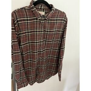 Flannel Mens Shirt L Brown Plaid Jachs MFG Co.